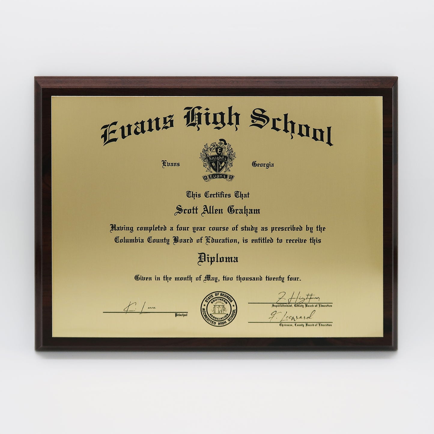 The "Regent" Diploma Plaque