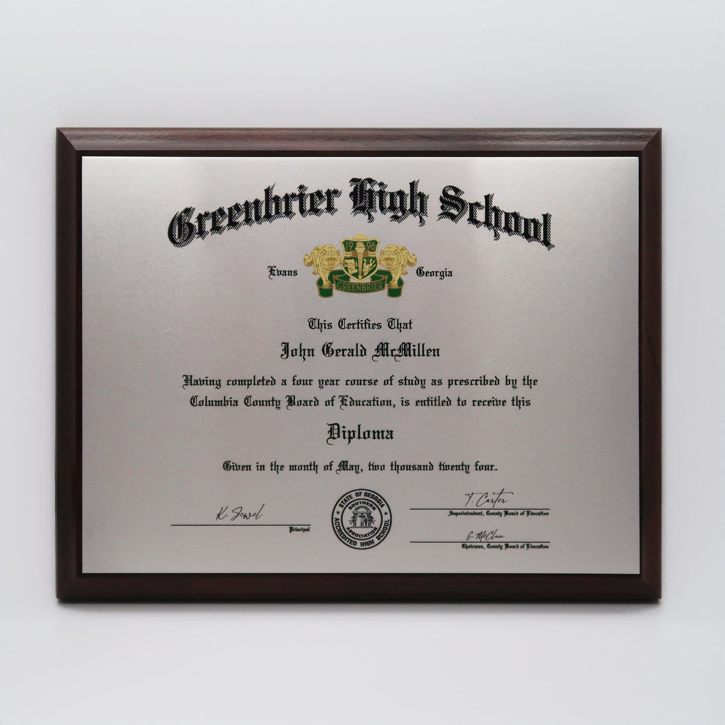 The "Oxford" Diploma Plaque
